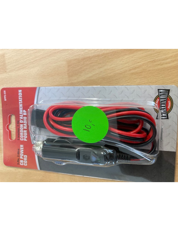 Sigaretten plug met VOEDINGSKABEL TX 3 PIN 10 AMPÈRE
